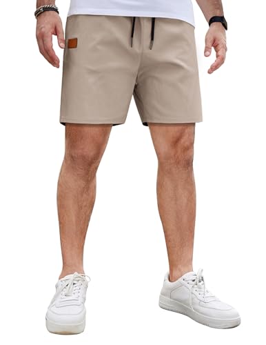 COOFANDY Men's Casual Cotton 5 Inch Shorts