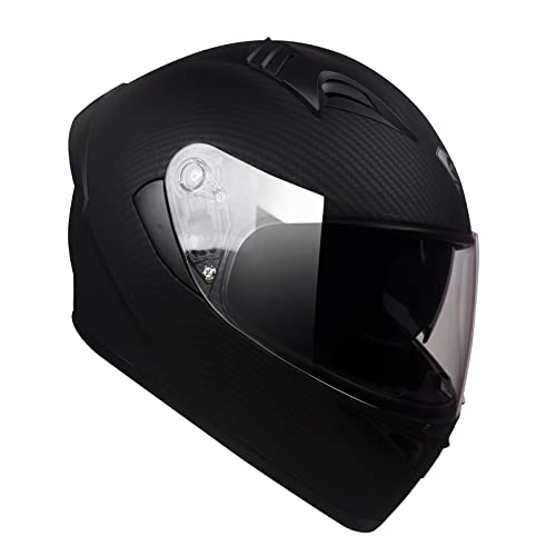 Kypara Full Face Motorcycle Helmet With Internal Tinted Visor & Dot Approved For Moped Atv Cruiser Scooter (Matt Black, Small) #TOP1
