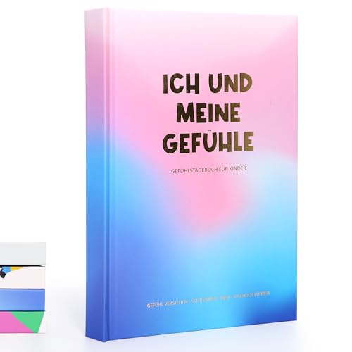 BIROYAL Gefühlstagebuch Kinder 6-12 Jahre - 100 Tage Tagebuch Mädchen & Jungs - Gefühle Buch mit 10 Spiele - Schlichtes Coverdesign für älteres Kinder - Dankbarkeitstagebuch zum Umgang mit Emotionen
