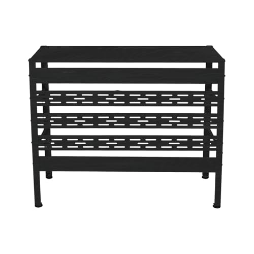 【2025年改良モデル/選べる4色】室外機カバー 木目調 スチール製 (約)幅90cm×奥行38cm×高さ74.3cm エアコンカバー 3面囲い 保護カバー 節電 省エネ 雪対策 サビにくい おしゃれ 簡単組立 アジャスター付き