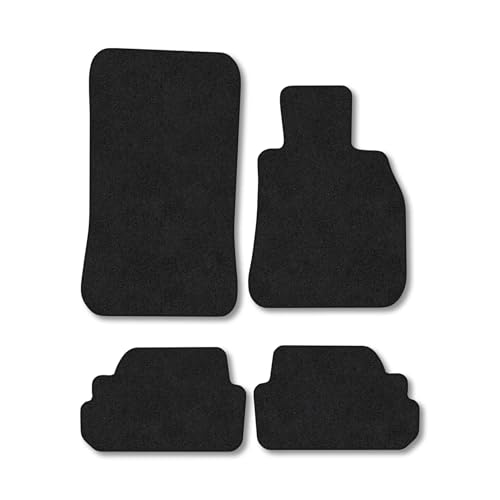 Car Mats Compatible With BMW 1 Series (2007-2014) [E82] [Coupe/Cabriolet] Black Carpet Tailored Fit Car Floor Mats Set Accessory Custom Fit Water-Resistant Anti Slip Backing All Weather Full Coverage