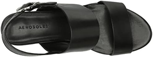 Aerosoles Women's CARIMMA Heeled Sandal, Black Leather, 7 | Image 4