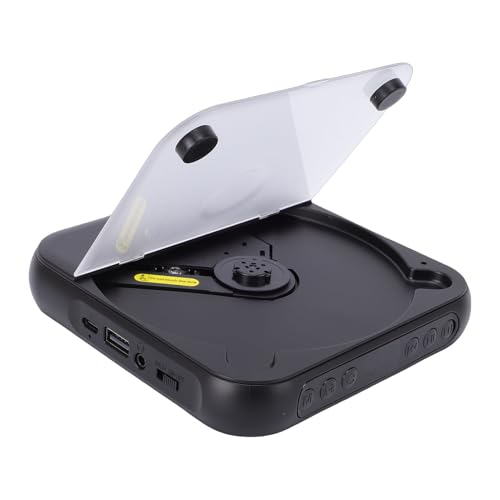 Generic Reproductor de CD Portátil Recargable con Altavoces Estéreo Duales Bluetooth 5,3 LCD para Uso en Exteriores en el Hogar y el Coche para Entusiastas de la Música (Black)