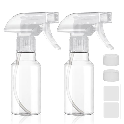 BOMEX Spray Bottles 4oz/120ml Small Spray Bottle for Hair Plastic Mist/Stream Spraying Heavy Duty Empty Spray Bottles for Cleaning Solutions Plants 2 Pack