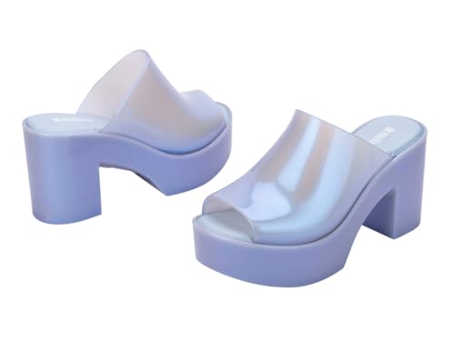 Image of Melissa Mule Heel Collection - Fashion Sandal for Women - Iridescent Comfortable Mule Style - High-Shine Upper with Bubblegum Scent - Chic and Sophisticated