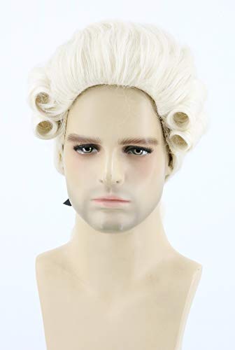 topcosplay mens or womens colonial george historical judge costumes wig white halloween wigs beige