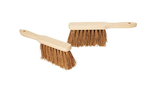 Novaliv 2er Set Handfeger KOKOSBORSTEN Autohandfeger Besen weiche Borsten Kokosfeger Industriehandfeger Auto Schneebesen Holz Hand Brush Handfeger Grob Handfeger Campen Besen Auto Handfeger Draußen