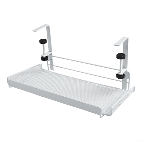 Bandeja adaptadora para cables bajo escritorio Carbon 5cm 36. Organizador de alambre de acero para oficina y hogar sin taladro, colgante para gestión de cables negro (blanco L) miniatura 6