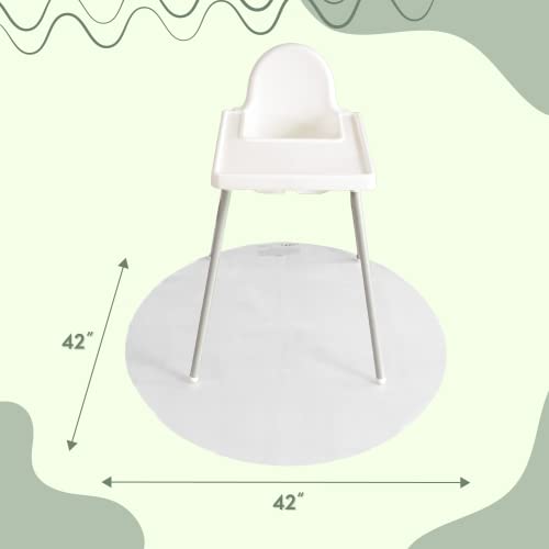 S&T Inc. Splat Mat For Under High Chair, Water Resistant Plastic Floor Mat, 42 Inch Diameter Round, Clear #TOP4