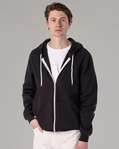 Adult USA-Made Flex Fleece Full-Zip Hooded Sweatshirt, M Dark Heather Grey2