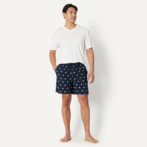 Image of Amazon Essentials Men's Lounge Sleepwear Pajama Bottom Shorts, Cotton Stretch Poplin
