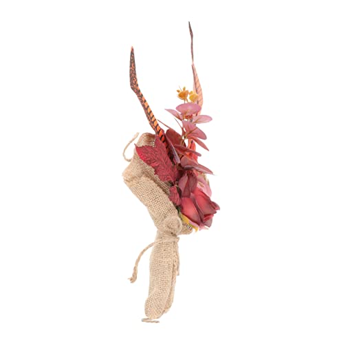 HOLIDYOYO Mango de Hoja de Arce simulado Realista Ramo Flores de otoño Artificiales para decoración Hojas de otoño Falsas Falso Wedding Decoration Decoración rústica el plastico Rojo