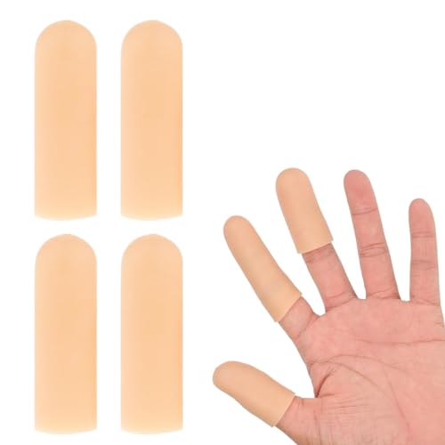 4PCS Protector de Dedos de Gel Funda de Dedos de Mano de Silicona Manga de Dedos para Agrietamiento de Dedo Gatillo de Dedo