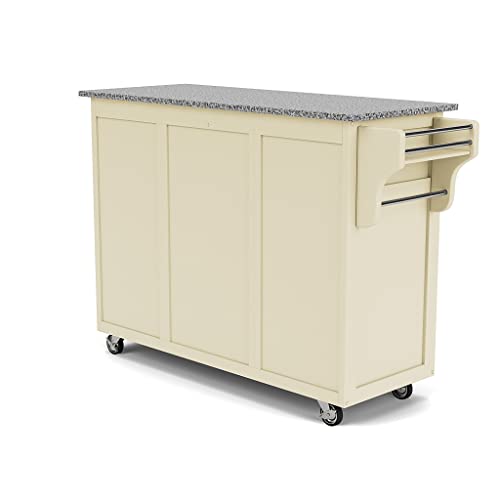 Create-A-Cart White 4 Door Cabinet Kitchen Cart With Gray Granite Top By Home Styles #TOP7