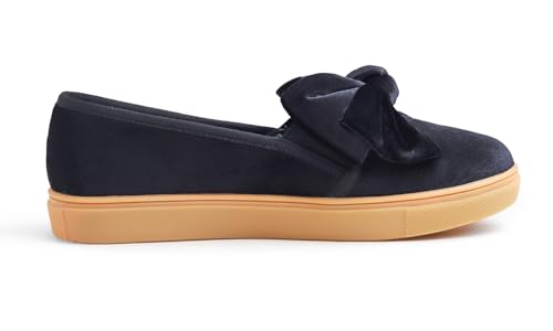 Image of FEVERSOLE Women's Casual Slip On Sneaker Fashion Bow Tie Loafer Flats