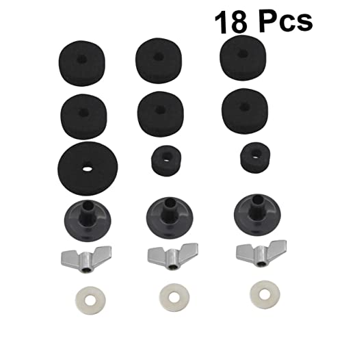 Abaodam 2sets Percussion Parts Cymbal Stand Kit Felts Washers Sleeves Base for Drum Cymbals 18pcs*2