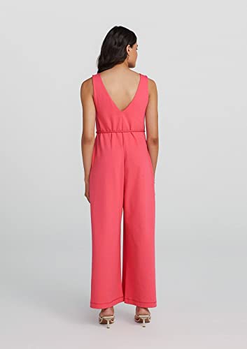 Macacão Feminino Longo Oversized Decote Em V - Rosa - P