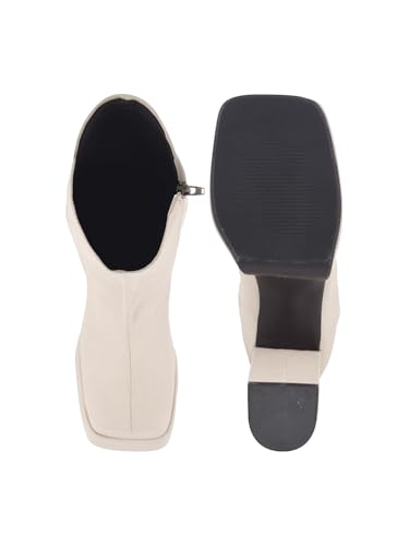 Image of SilverArrow Classy Trendy Comfortable ankel Length Block Heel Zipper Boots for Womens & Girls