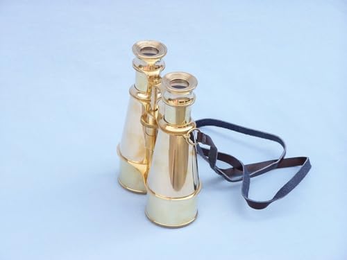 Hampton Nautical Captain's Solid Brass Binoculars, 6", Brass by Hampton Nautical - Image 3