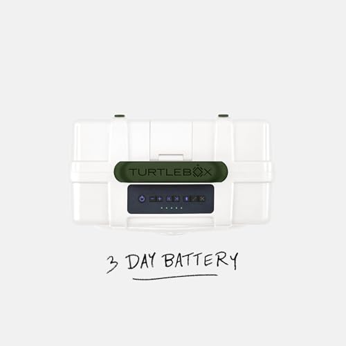 Image of Turtlebox Original Gen 3: Portable Outdoor Bluetooth Speaker - Ultra-Loud (120dB), Waterproof (IP67), Rugged, Impact-Resistant, 3-Day Battery | Party Mode: Unlimited Pairing Stereo, White /Dark Green