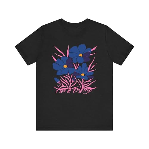Subtle F*ck Trump Retro Groovy Flower Tee Funny Floral for Feminist Democrat Progressive Liberal Flower
