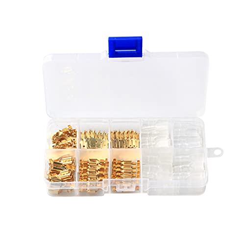 Artemisia 180Pcs 2.8/4.8/6.3mm Electrical Wire Connector Crimp Terminals Female/Male Spade Connectors Assortment Kit (Color : Brown)