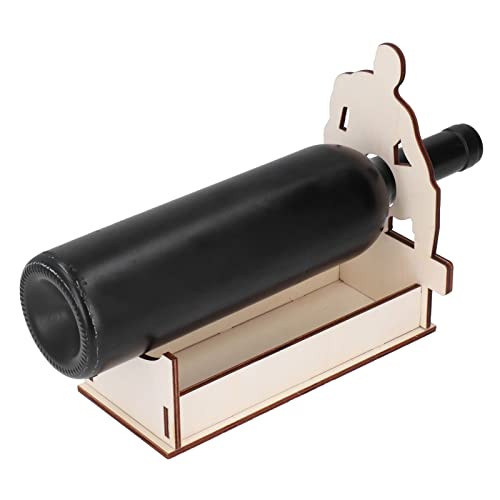 Soporte para botellas de vino rojo de madera fácil de armar miniatura 3