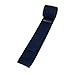 Dan Smith Skinny Knitted Ties For Party Blue Poly Solid Skinny Knitted Ties Flat Bottom DAO3E01A Midnight Blue