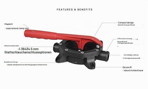 LIGHTEU®, Seaflo 720 GPH manuelle Membran-Bilgenwasserpumpe für Boote
