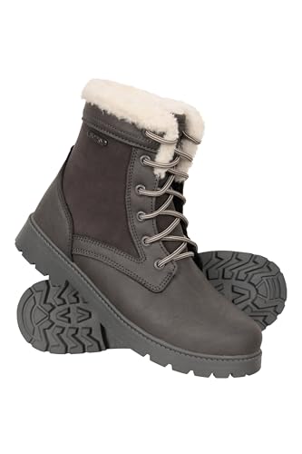Mountain Warehouse Womens Casual Thermal Waterproof Boots - Thermal tested -10°C, Faux Fur, Breathable - Best for Spring Summer, Hiking, Trekking, Outdoors & Walking, Charcoal, 7 US