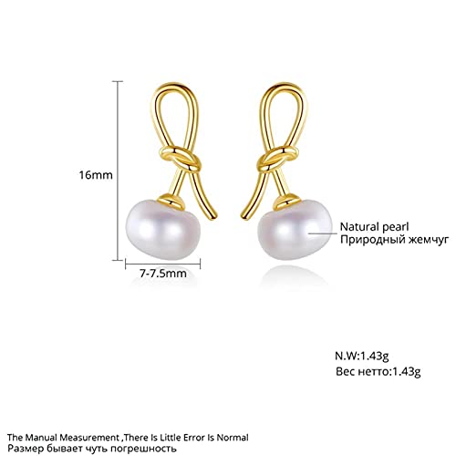 Boucles d'oreilles nœud papillon argent 925 anti-allergie avec perles naturelles délicates
