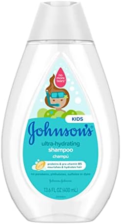 Johnson's Ultra-Hydrating Tear-Free Kids' Shampoo with Pro- Vitamin B5 & Proteins, Paraben-, Sulfate- & Dye-Free Formula, Hypoallergenic & Gentle for Toddler's Hair, 13.6 fl. oz