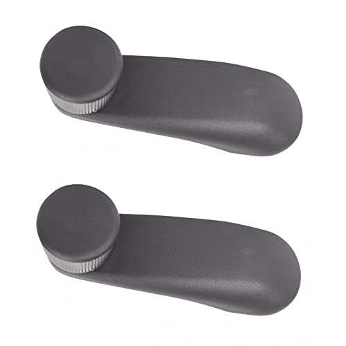 TRQ Black Window Crank Handle Pair Set of 2 Compatible with Silverado Sierra Truck Pickup