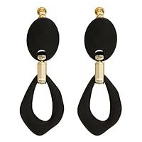 TOVABA Gouden Clip Op Oorbellen Vrouwen Geometrische Zwarte Ovale Verklaring Oor Manchet Oorbellen Voor Vrouwen Niet Doorboord Lichtgewicht Clip-On Oorbel Stijlvolle Sieraden
