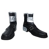 YuanCos Black Short Boots with Silver Buckle Strap Cosplay Shoes X002 (Male US 12/EU46)