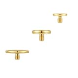 NewkeepsR - Piercing microdermal de acero quirúrgico de 3 piezas, con ancla dérmica de disco plano dorado, Ø3 mm/Ø4 mm/Ø5 mm, joya microdermal de repuesto para hombre y mujer
