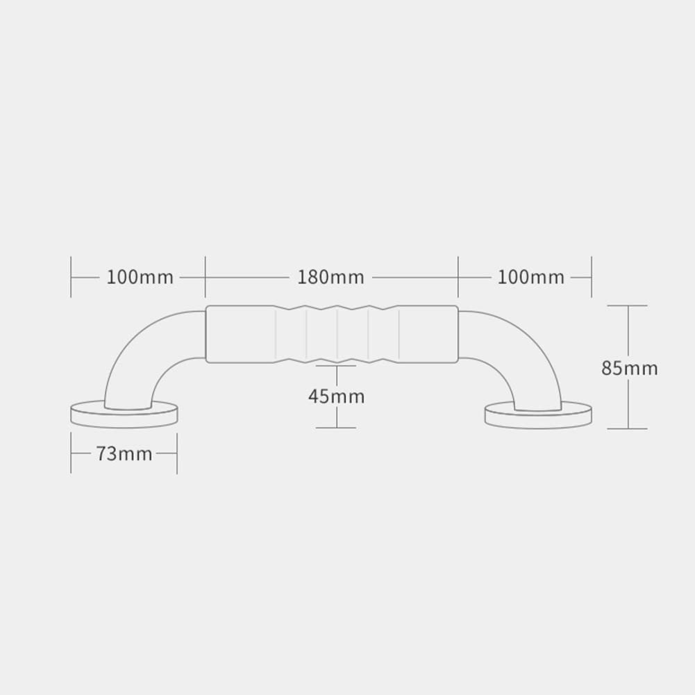 asideros para baño, Mango de seguridad for baño Barra de agarre for ducha Barra de agarre for bañera Barra de agarre for WC de 380 mm (15 pulgadas) Aluminio sólido con superficie de PU Capacidad de ca
