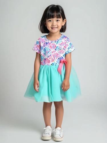 Girls Short Sleeve Tulle Tutu Dresses for Kid and Toddler Girl Dress Outfit Sizes 18M-12Y2
