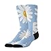 Meaudiwes Fashion Dress Decor Socks, Comfortable Work Leisure Sports Socks For Girls And Boys Floral Daisy Purple Flower