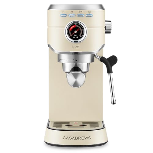 Image of CASABREWS 5418 PRO 20 Bar Espresso Coffee Machine, Coffee Machine with Milk Frother, Stainless Steel Coffee Machine with 34oz Removable Water Tank, Gift for Her or Him