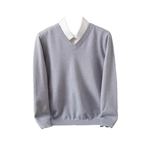 Men's Solid Classic V-Neck Sweater Winter Knitted Cashmere Pullover Long Sleeve Warm Jumper Top