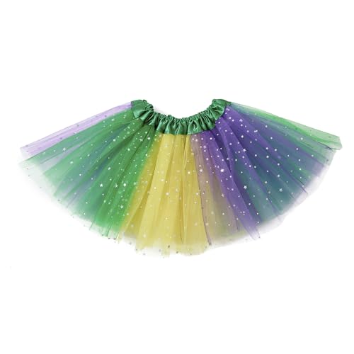 Century Star Sparkle Mardi Gras Tutu for Toddler Girls Tulle Ballet Skirts Princess Tutus for Baby Kids Infant 3 Layers Halloween Christmas Dress up Birthday Party Festival 2-8 Years