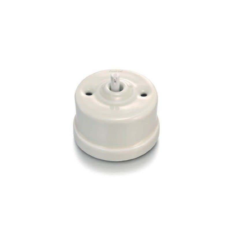 Interrupteur 2P 10AX 250V sans aiguille porcelaine Cru appareillage electrique vintage mural