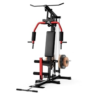 GARVEE Home Gym Machine with Leg Press & Preacher Curl, Multifunctional Full Body Workout Equipment for Home Gym, Adjustable Chest Press, LAT Pulldown, Rowing & Leg Training System, 300 LBS Capacity