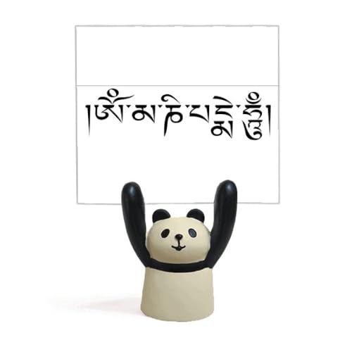 Figurine porte-mémo panda en dessin animé pour décoration de bureau