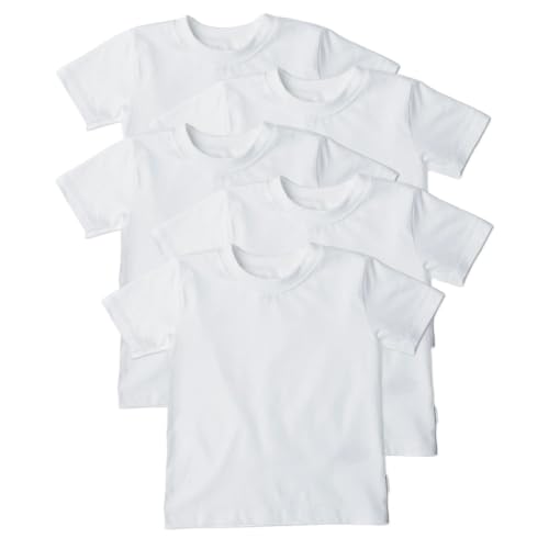 Image of Gerber Baby & Toddler 5-Pack Solid Short Sleeve T-Shirts Jersey 160 GSM