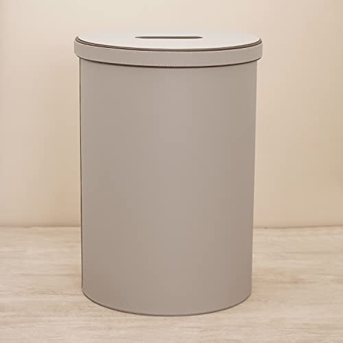 Image of Pure Home and Living Beige Faux Leather Laundry Bin