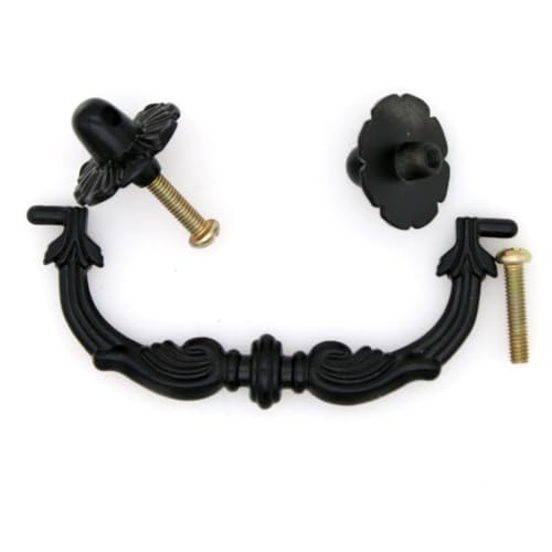 6 PCs Vintage Black Drawer Pulls Handles - Furniture & Cabinet Metal Bail Pull (Length 4-1/4 Inches) - Image 4