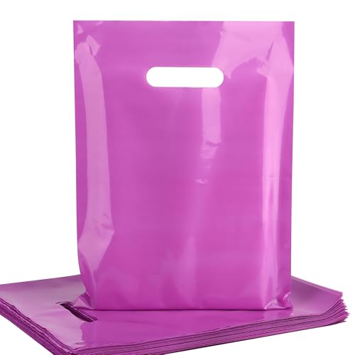 Sacs en plastique violets POPGIFTU 23x30 cm emballage marchandise et poignées