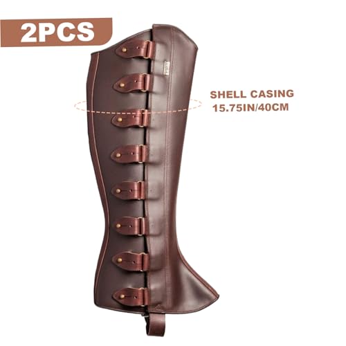 Armure de jambe médiévale avec fixation réglable en cuir synthétique - 5